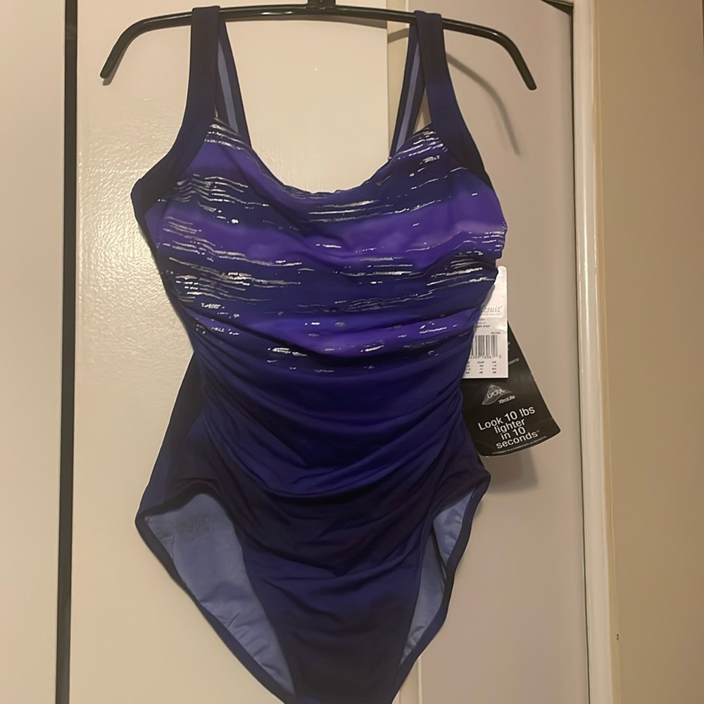 Beautiful one piece suit-eggplant color-new with tags